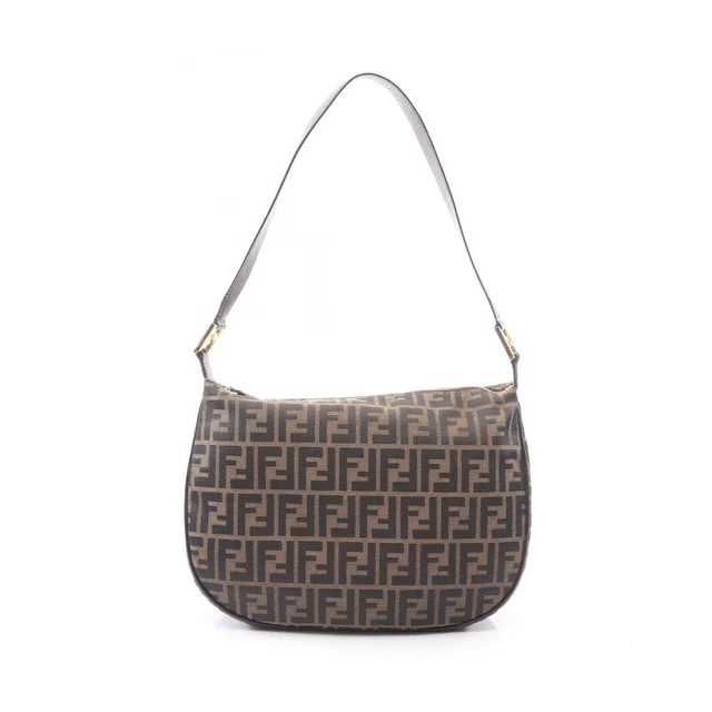Fendi Zucca Shoulder Bag Leather Brown in brown|red Leather from Poshmark
