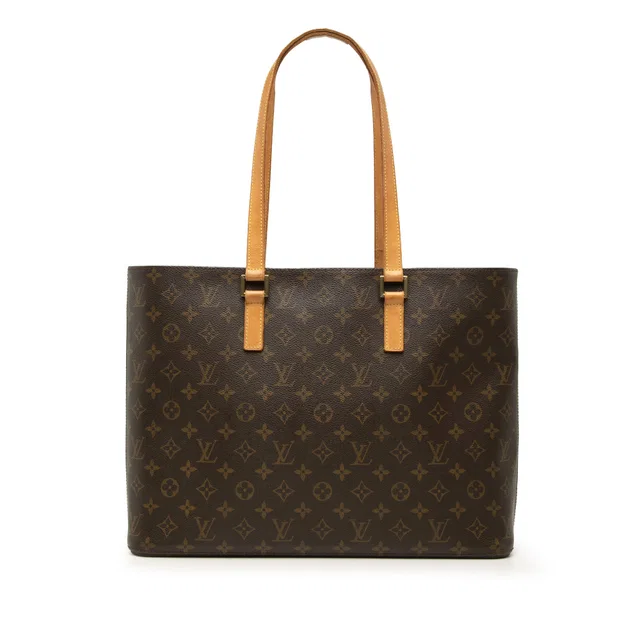 Brown Louis Vuitton Monogram Luco Tote Bag in Brown Coated canvas from Designer Revival