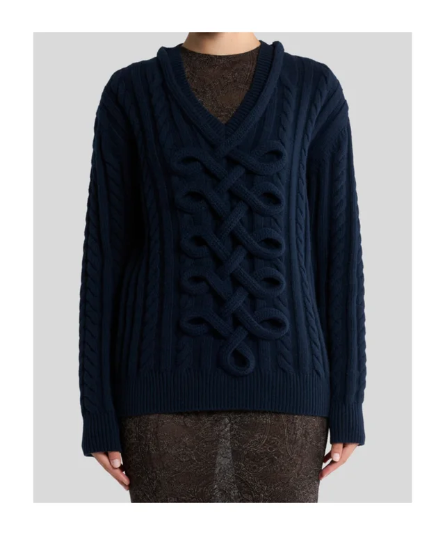 Etro ribbed wool-blend sweater with woven detailing from SENSER, photo 1 of 1