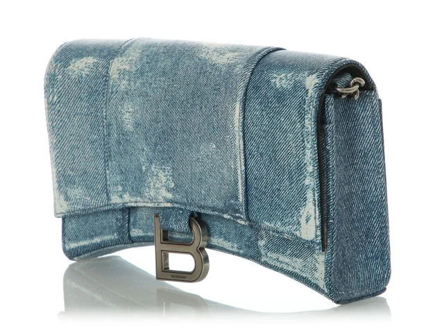 Balenciaga Denim Hourglass Wallet on Chain in Denim from Ann's Fabulous Finds, photo 3 of 9