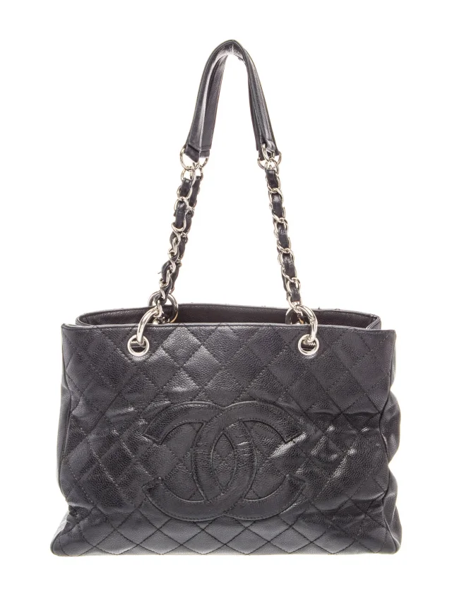 Chanel Grand Shopping Tote in black Caviar leather from The RealReal