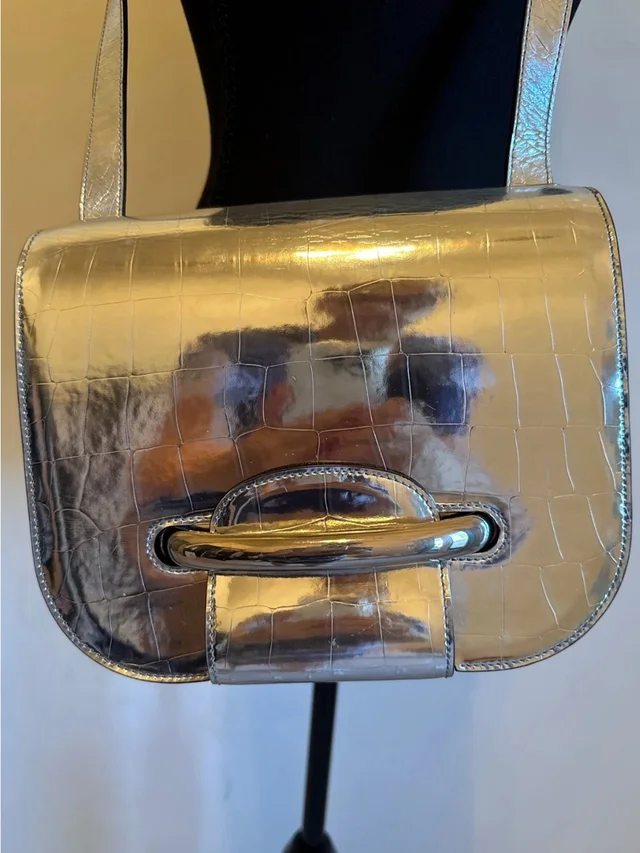 Mulberry Metallic Croc-Embossed Crossbody Bag in silver|gray Crocodile from Poshmark