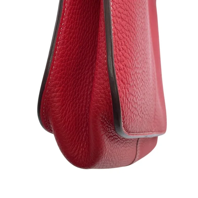 Hermès Halzan Rouge Casaque Taurillon Clemence Size 31 in Red Clemence leather from GALLERY RARE, photo 8 of 16