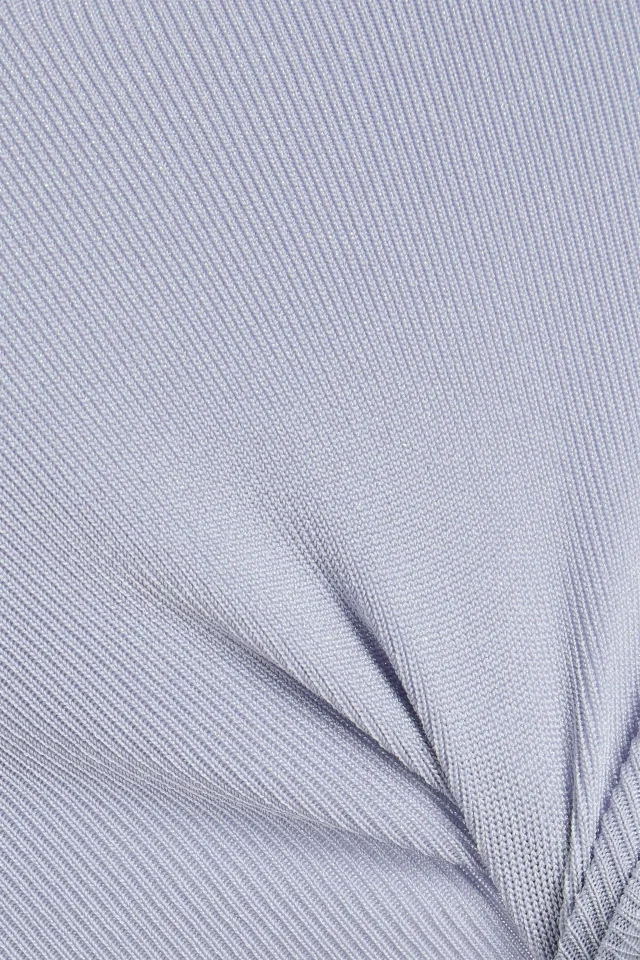 Zimmermann Cropped Metallic Knitted Top in Light blue, photo 4 of 4 from THE OUTNET