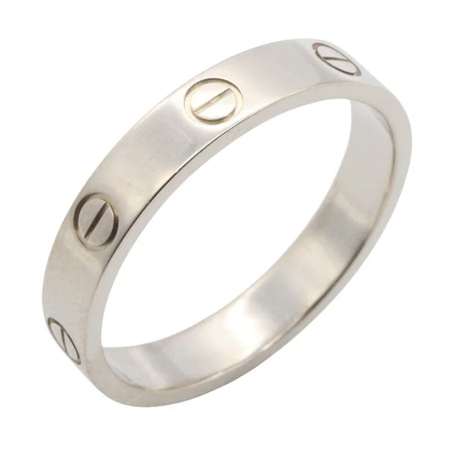 Cartier Mini Love Au750 White Gold Ring Size 18 in White from LuxUness