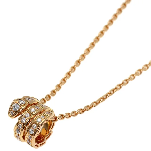 Bvlgari Serpenti Viper Diamond Necklace 18K Pink Gold in Pink from The Reluxe