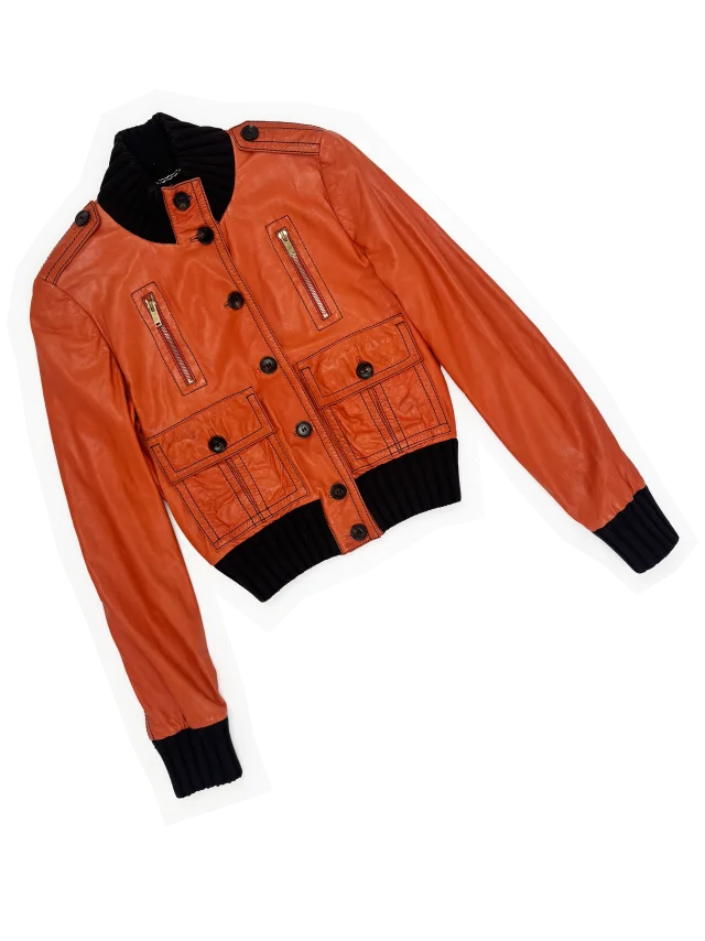 Gucci Cruise 2006 leather bomber jacket from James Veloria