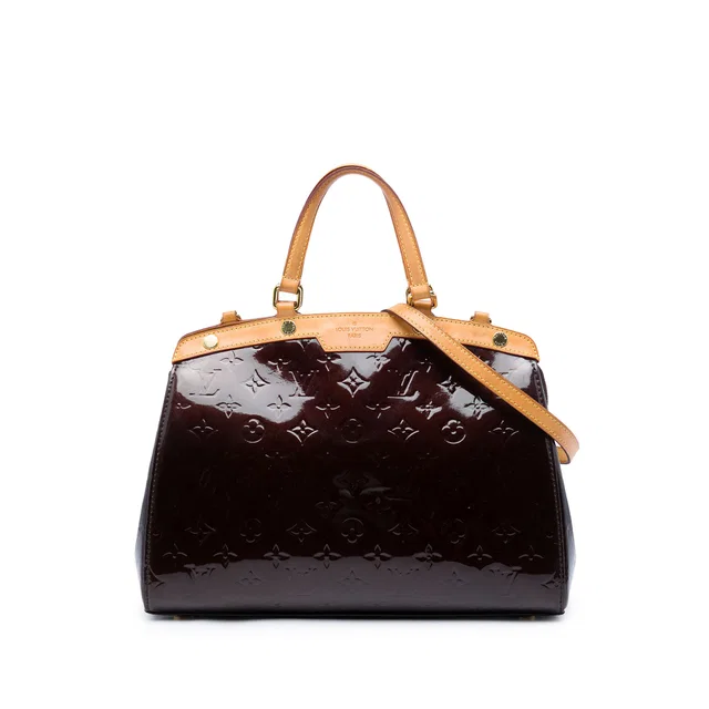 Purple Louis Vuitton Monogram Vernis Brea MM Satchel in Purple Leather from Designer Revival