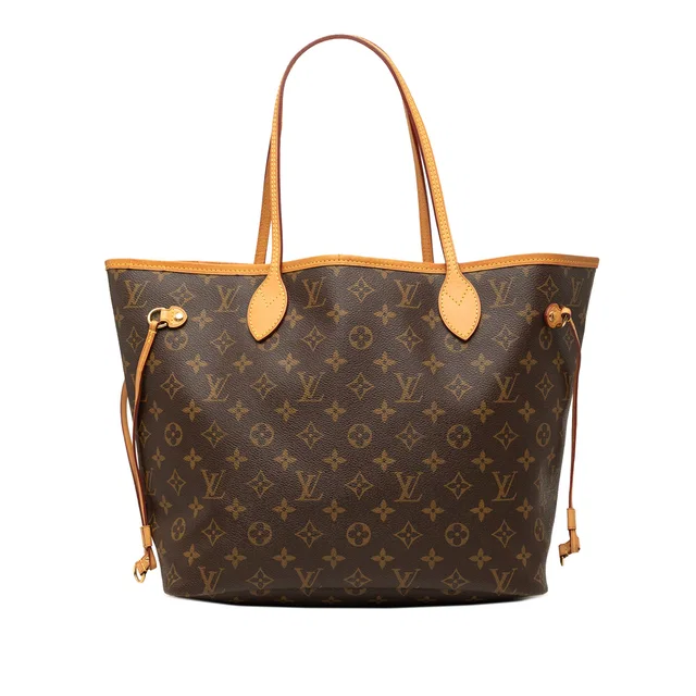 Brown Louis Vuitton Monogram Neverfull MM Tote Bag in Brown Coated canvas from Designer Revival
