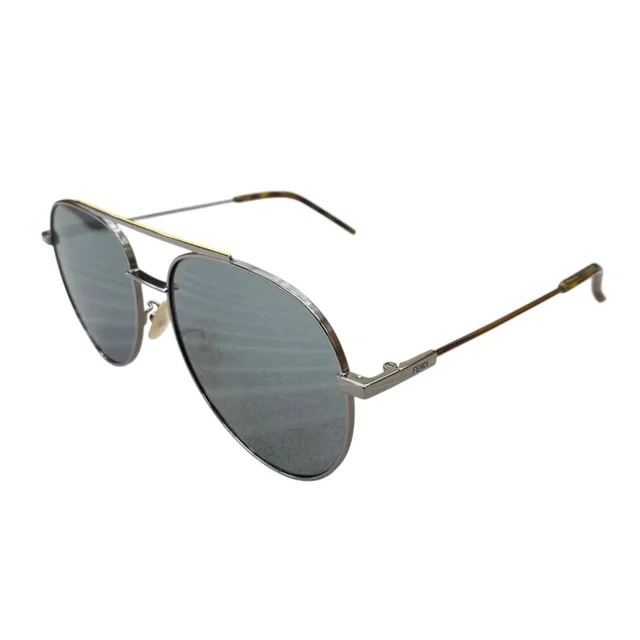 Fendi Sunglasses Silver Frame Tortoiseshell Eyewear in Silver from The Reluxe