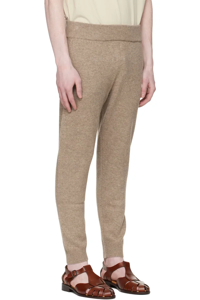 Entire Studios Beige Slim Knit Lounge Pants, photo 2 of 4 from SSENSE