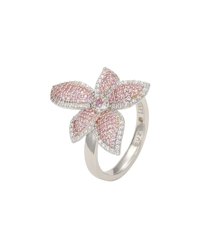 Suzy Levian Silver 0.02 ct. tw. Diamond & Sapphire Ring, image 1 of 1 from Rue La La