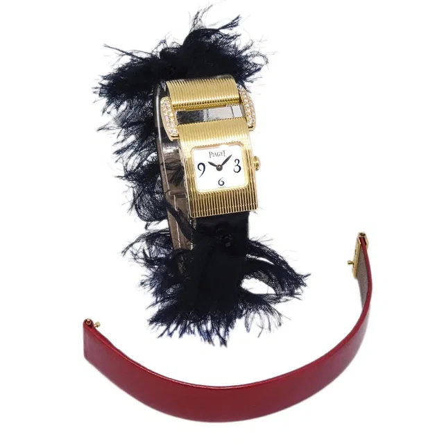 Piaget Miss Protocole Ref.5222 Quartz Watch 18KYG Diamond in Leather from AMORE Vintage Tokyo