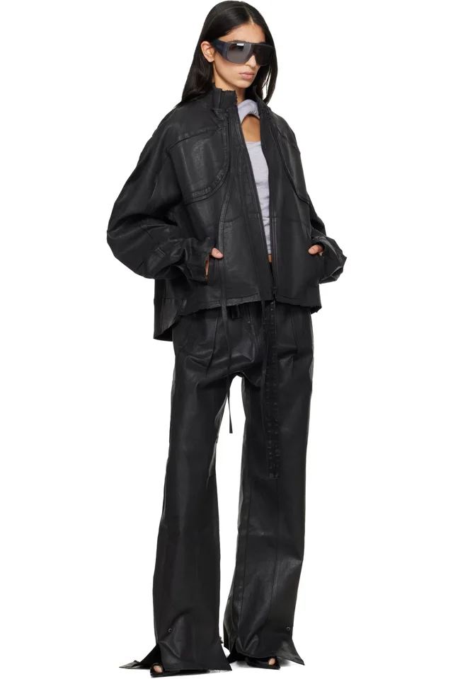 Ottolinger Black Glazed Baggy Jeans, photo 4 of 4 from SSENSE