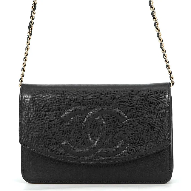 Chanel CC Logo Chain Wallet BlackAP4653 Caviar Leather in Caviar leather from GALLERY RARE