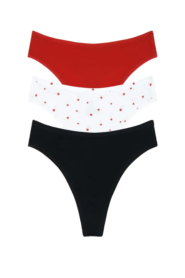 Negative Underwear Cloud Cotton Thong 3 Pack in Black from FWRD, photo 1 of 1