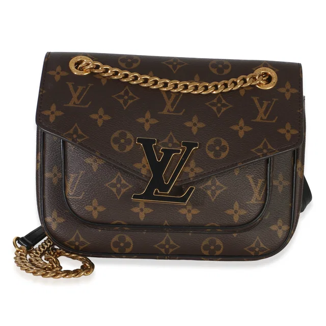 Louis Vuitton Black Monogram Canvas Passy in Black Coated canvas from myGemma