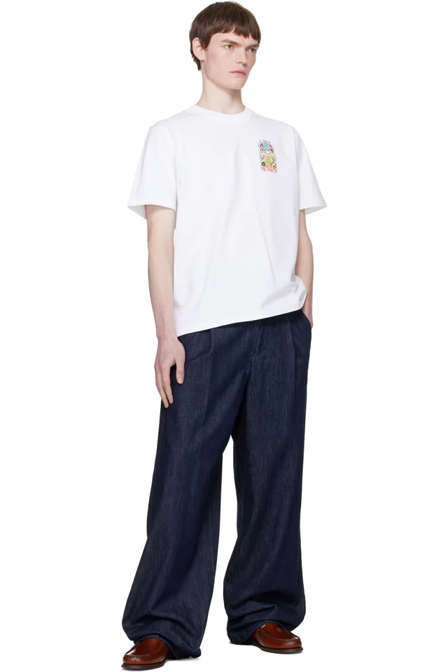 Casablanca White Tennis Landscape Short Sleeve T‑shirt, photo 4 of 4 from SSENSE