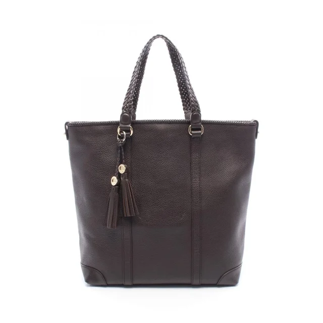 Gucci Tote Bag Marrakech Dark Brown Leather in Brown Leather from The Reluxe
