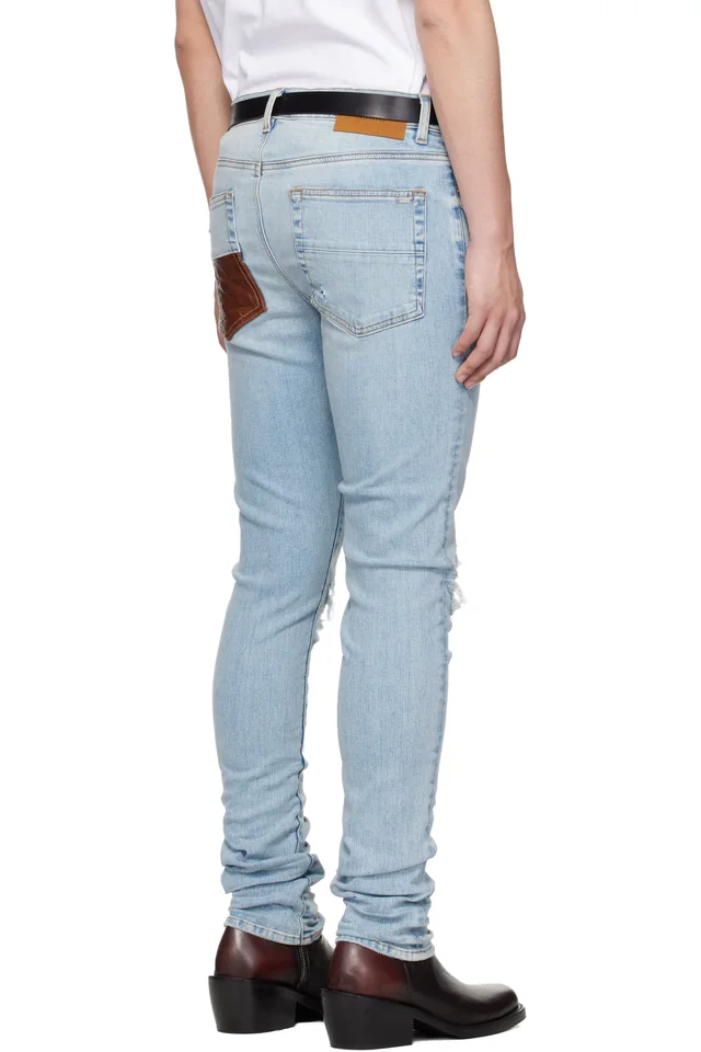AMIRI Blue Croc MX1 Jeans, photo 3 of 5 from SSENSE