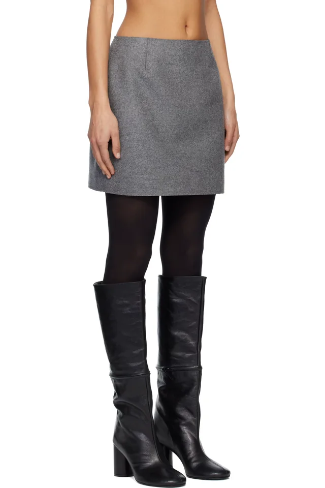 MARIE ADAM-LEENAERDT Gray Base Miniskirt, photo 2 of 4 from SSENSE