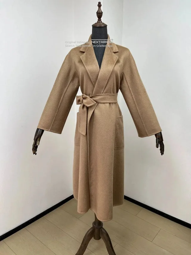Max Mara Labbro Women's Camel Long Tie-Waist Cashmere Coat 34 in Beige, Women's (Size Xs) from Grailed