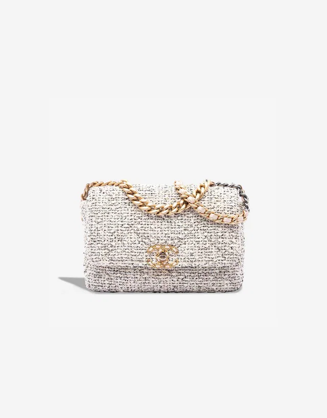 Chanel 19 Flap Bag Tweed White in White Tweed from SACLÀB