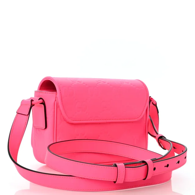 Gucci GG Rubber effect Super Mini Bag Pink in Pink Calfskin from FASHIONPHILE, photo 3 of 11