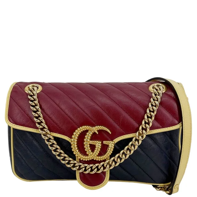 Gucci GG Marmont Torchon Small Quilted Leather Shoulder Bag Black 443497 in Black Leather from Dallas Designer Handbags