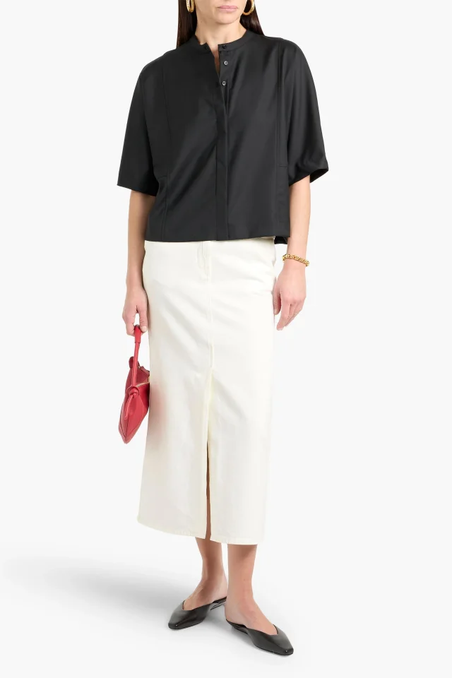 Loulou de Saison LOULOU STUDIO Rona Organic Cotton Denim Midi Skirt, photo 2 of 4 from THE OUTNET