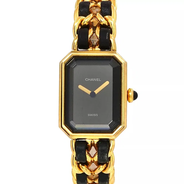 Chanel Premiere Size S H0001 Vintage Quartz Black Dial Ladies Watch 90239952 in Black Leather from Luxury Promise