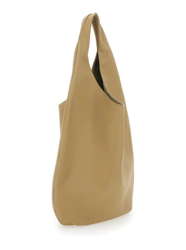 A.p.c. 'Le Neige' Beige Shoulder Bag with Logo Embossed on the Front in Crinkled Leather for Women in Beige 100% Cow, photo 6 of 12 from Gaudenzi Boutique