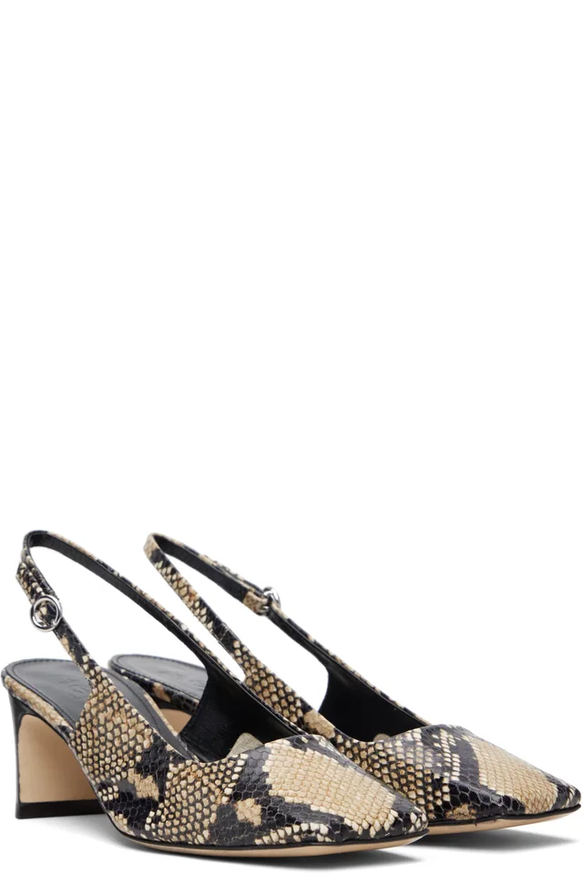 Aeyde Beige & Black Liza Heels, photo 4 of 5 from SSENSE