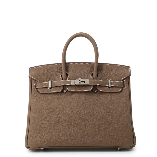 Hermès Birkin Etoupe Togo Leather Size 25 in Taupe Togo leather from GALLERY RARE