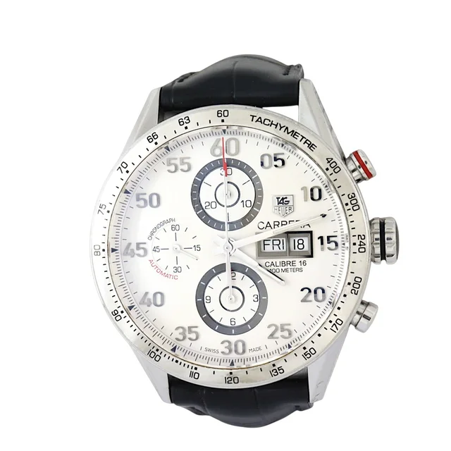 TAG Heuer Carrera Calibre 16 Day Date Chronograph 43mm Watch in Crocodile from Luxe.It.Fwd