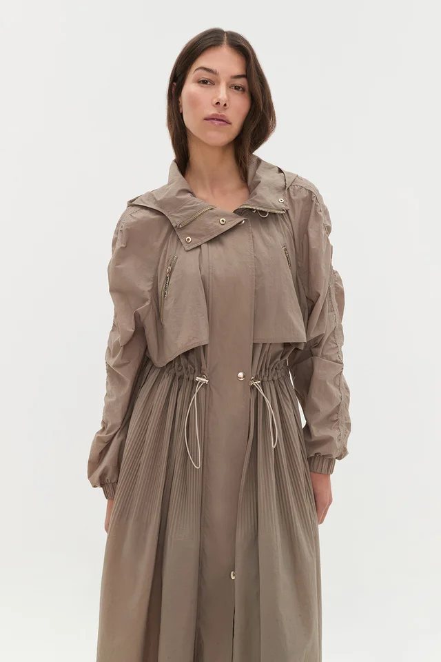 Athletica Longline Pleated Trench 703 in Beige from Aje, photo 1 of 1