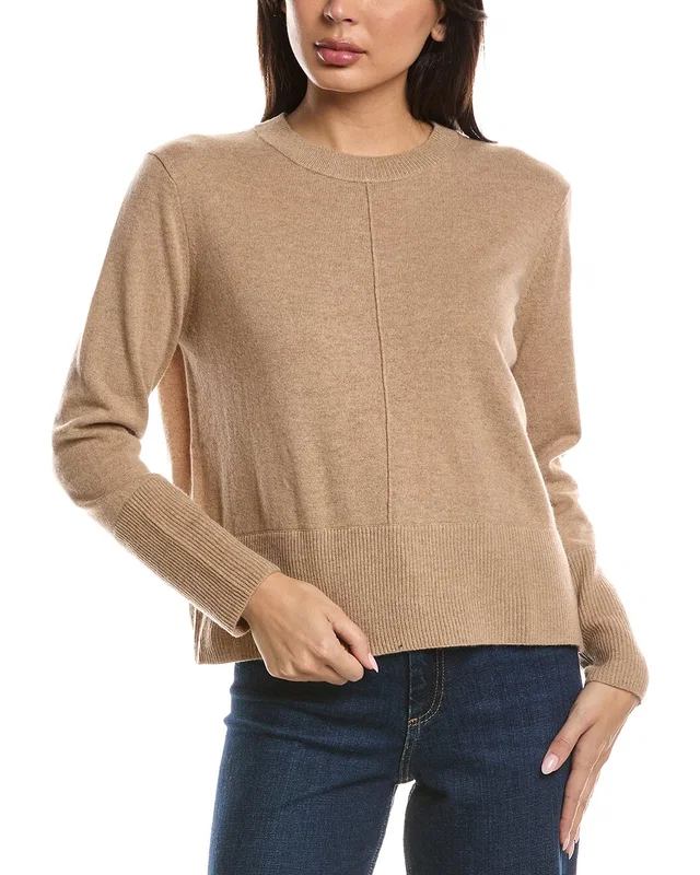 Forte Cashmere Exposed Seam Crewneck 100% Cashmere Sweater, image 1 of 1 from Rue La La