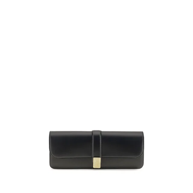 Khaite Black Calf Leather Bos Taurus Clutch Bag in Black Calfskin from HEWI