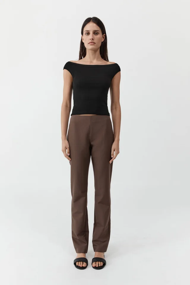 St Agni Silk Canvas 90s Minimal Pants - Mud from St. Agni, photo 1 of 1