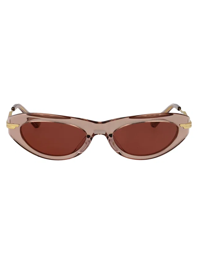 Bottega Veneta Bv1368s Cat-Eye Brown Metal Sunglasses in Brown from HEWI