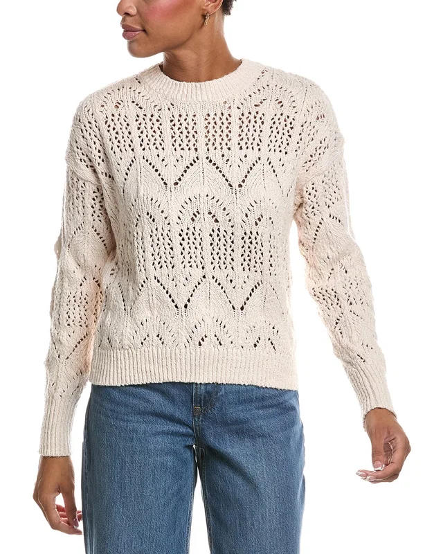 Autumn Cashmere Boxy Pointelle Crewneck Sweater, image 1 of 1 from Gilt