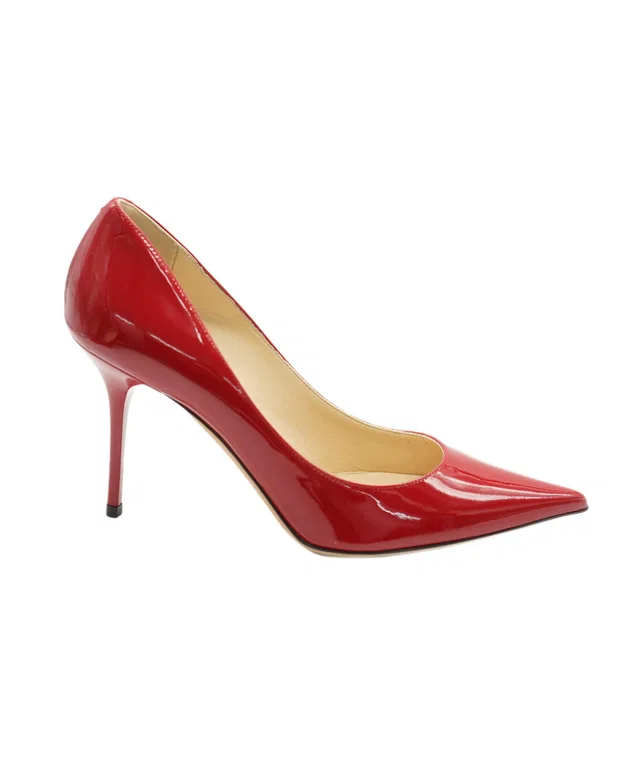 Jimmy Choo Red Patent Leather Point Toe Heels in Red Patent leather from Luxury Promise