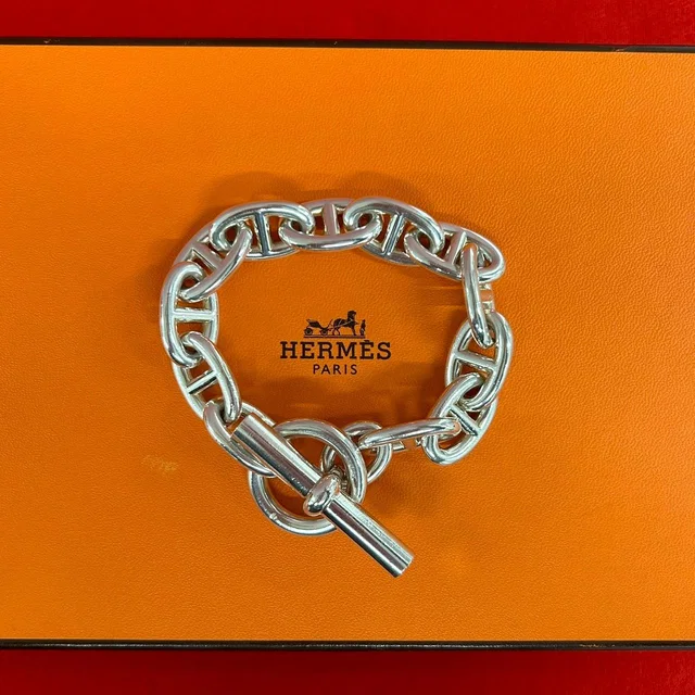 Hermès Chaine D'Ancre TGM Bracelet 925 Sterling Silver in Silver from The Reluxe