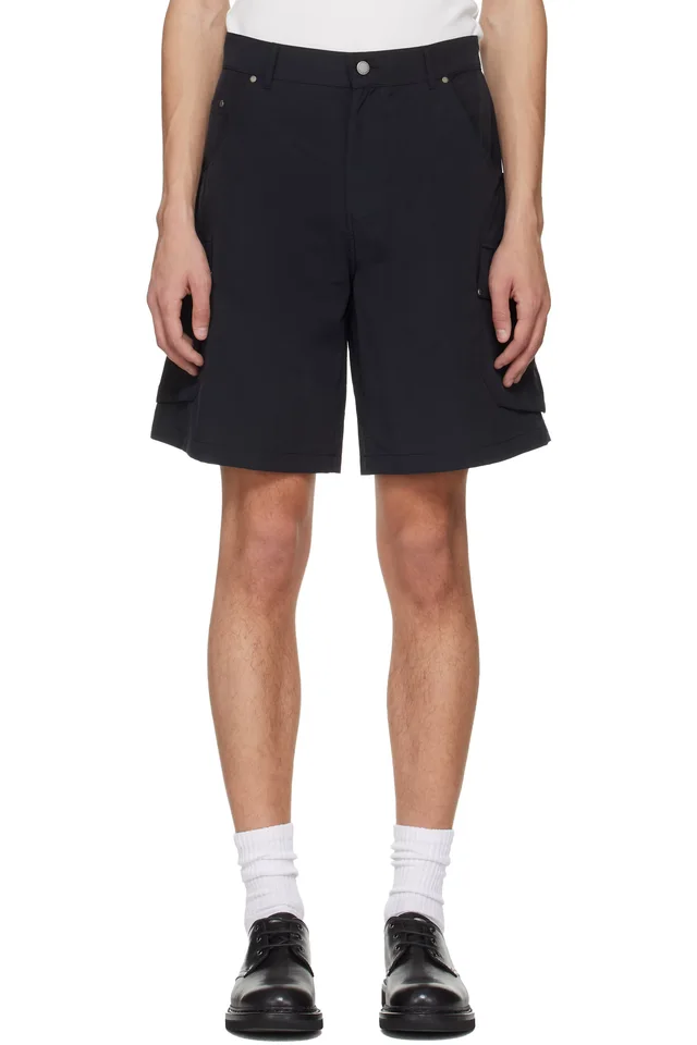 Black Riveted Nylon Cargo Shorts, image 1 of 1 from SSENSE