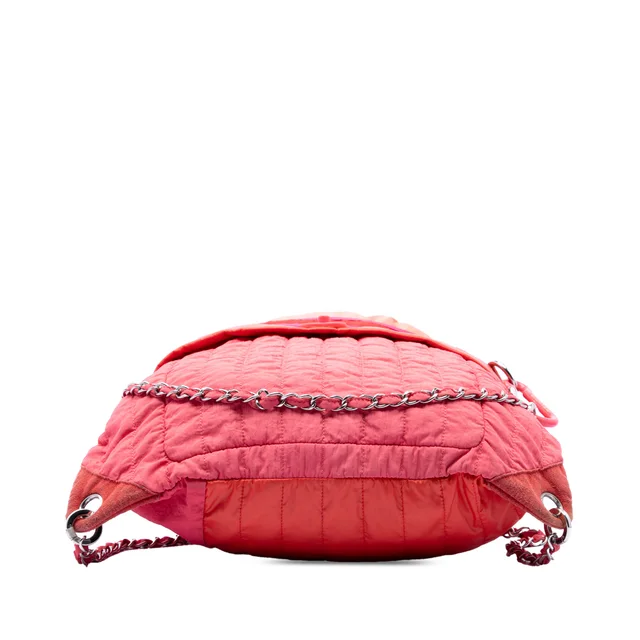 Pink Chanel Large CC Multicolor Vertical Quilted Nylon Coco Neige Convertible Backpack in Pink Nylon from Designer Revival, photo 2 of 2