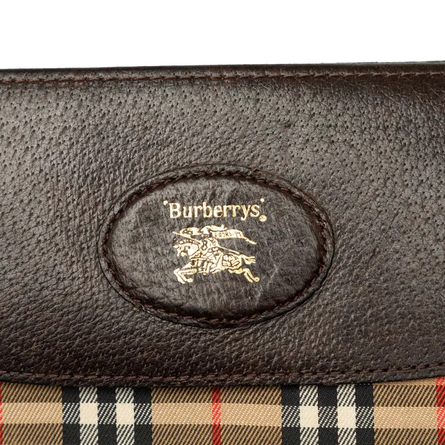 Beige Burberry Haymarket Check Canvas Clutch in Beige Canvas from Designer Revival, photo 5 of 10