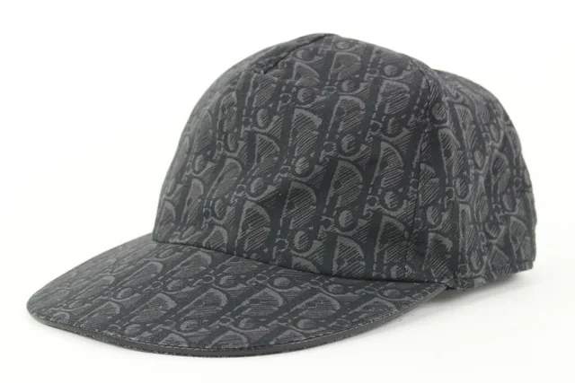 Dior Black Monogram Trotter Baseball Cap Hat in Black Canvas from Bagriculture