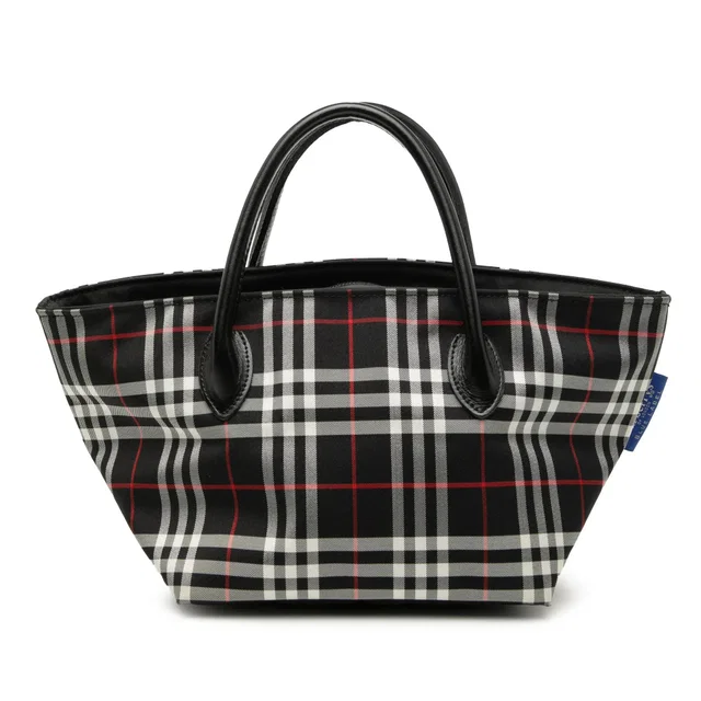 Black Burberry House Check Nylon Handbag in Black Nylon from Designer Revival