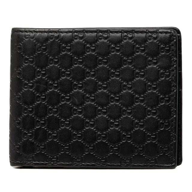 Black Gucci Microguccissima Bifold Wallet Small Wallets in Black Leather from Designer Revival