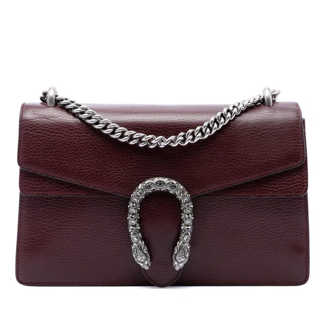 Red Gucci Medium Calfskin Dionysus Shoulder Bag in Red Calfskin from Designer Revival